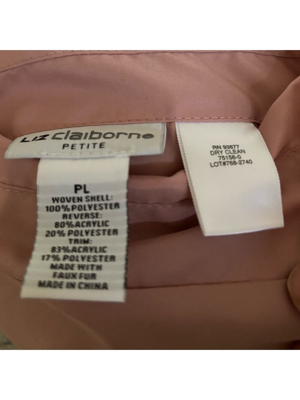 Y2K BLUSH PINK MOBWIFE FAUX FUR RIBBED FITTED REVERSIBLE VEST LIZ CLAIBORNE LP - Picture 17 of 17